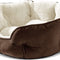 Cozy & Stylish Small Dog Bed - Extra Soft, Machine Washable, Anti-Slip & Water-Resistant for Puppies and Kitties - 20 Inches, Brown